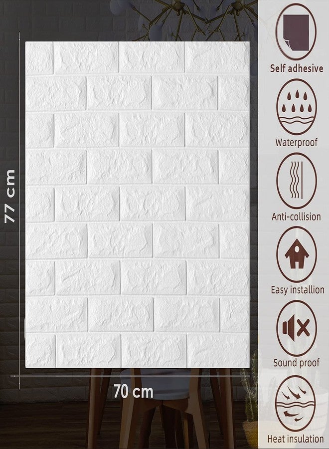 Barebeauty Wall Stickers Wallpaper PE Foam Brick Design DIY Decal (70 x 77 cm) 3D Frames PVC DIY Self Adhesive - Image 3